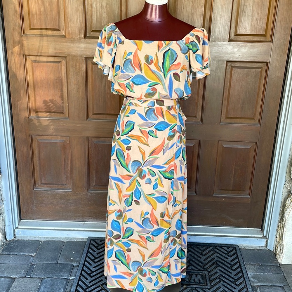 Rachel Pally Crop Top and Wrap Skirt 2 Pc Set size Small